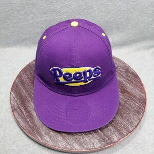 Peeps Adjustable Purple Baseball Cap With Yellow Accents & Embroidery
